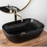 Накладной умывальник Rea Belinda Black Marble Matt